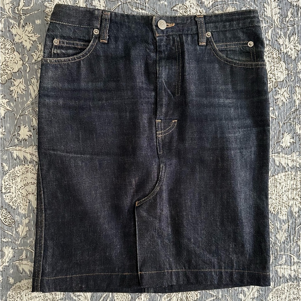 Sisley Dark Denim Skirt US Size 2/IT Size 38